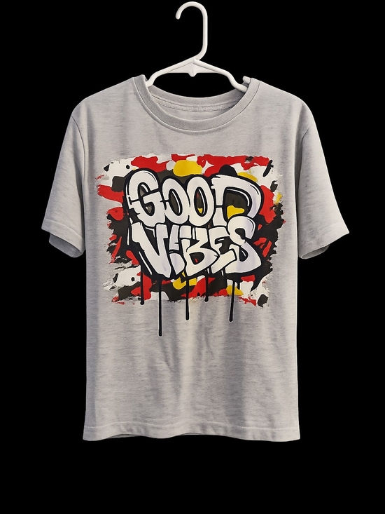 Indent Other - INDENT Kids Size 8 Good Vibes Graphic Tee Gray NWOT